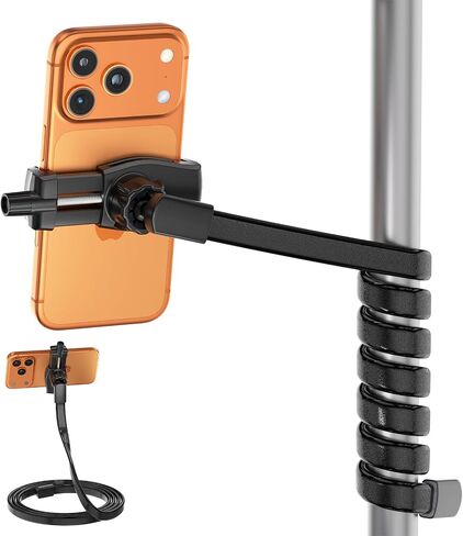 Flexible Phone Holder for Treadmill |Stroller |Wheel |Chair Pole |Stick |Rod |Tube |Shelf | Railing |Cart,35.4" / 90 cm Gooseneck Arm Mount,Compatible with 3.5~7.5" iPhone/LG/Galaxy Smartphone in Saudi Arabia