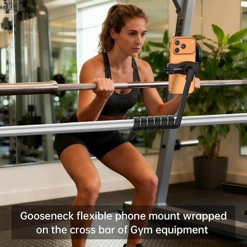 Flexible Phone Holder for Treadmill |Stroller |Wheel |Chair Pole |Stick |Rod |Tube |Shelf | Railing |Cart,35.4" / 90 cm Gooseneck Arm Mount,Compatible with 3.5~7.5" iPhone/LG/Galaxy Smartphone in Saudi Arabia