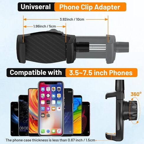Flexible Phone Holder for Treadmill |Stroller |Wheel |Chair Pole |Stick |Rod |Tube |Shelf | Railing |Cart,35.4" / 90 cm Gooseneck Arm Mount,Compatible with 3.5~7.5" iPhone/LG/Galaxy Smartphone in Saudi Arabia