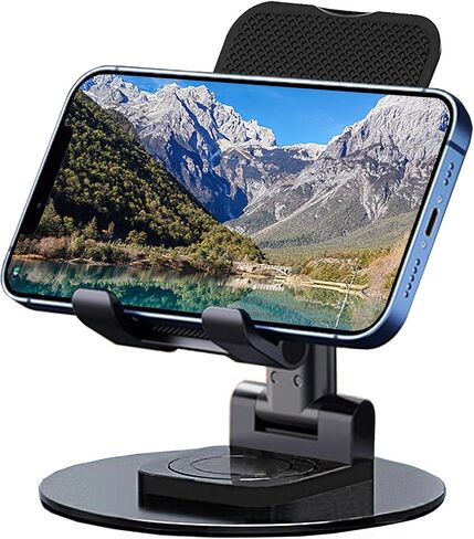 Meetuo Rotatable Cell Phone Stand for Desk, Phone Holder | Height Angle Adjustable, Portable Phone Stand, Compatible for Smartphones iPhone, Desktop in Saudi Arabia