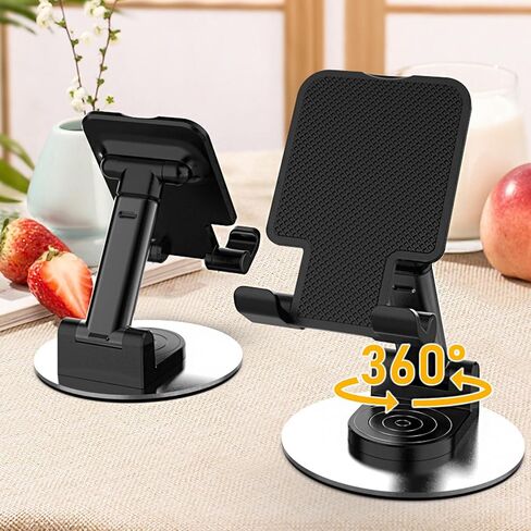 Meetuo Rotatable Cell Phone Stand for Desk, Phone Holder | Height Angle Adjustable, Portable Phone Stand, Compatible for Smartphones iPhone, Desktop in Saudi Arabia