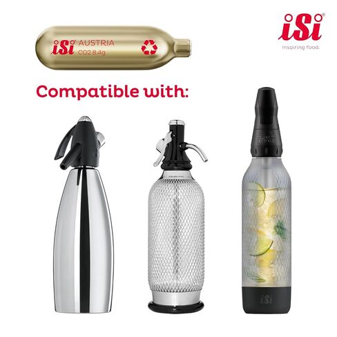 iSi NA North America CO2 Soda Siphon Charger for use with Classic Sodamaker and Soda Siphon, 10 Pack, Gold | Classic Sodamaker, 10 Pack in Saudi Arabia