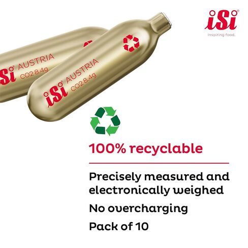 iSi NA North America CO2 Soda Siphon Charger for use with Classic Sodamaker and Soda Siphon, 10 Pack, Gold | Classic Sodamaker, 10 Pack in Saudi Arabia