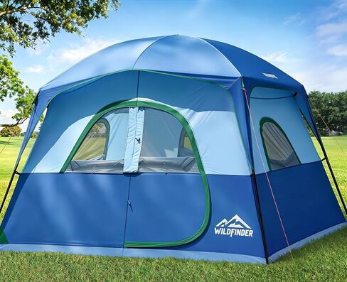 WildFinder Camping Tent 6 Person, Family Tent with Rainfly | Double Layer,Waterproof & Windproof, Portable Easy Setup Tents for Camping, Suitable for Camping & Hiking in Saudi Arabia