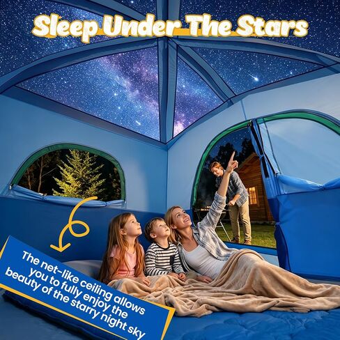 WildFinder Camping Tent 6 Person, Family Tent with Rainfly | Double Layer,Waterproof & Windproof, Portable Easy Setup Tents for Camping, Suitable for Camping & Hiking in Saudi Arabia