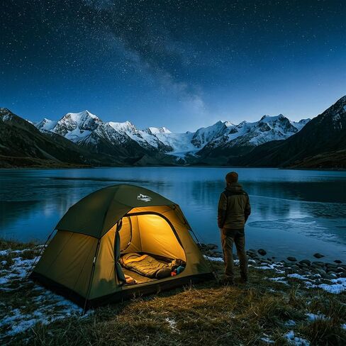 Purebox Tent 6 Person Tents for Camping with 2 Doors & Rainfly | Portable Waterproof & Windproof Tents, Large Mesh Ventilation, Easy Setup Family Tent for Camping, Hiking and Backpacking in Saudi Arabia