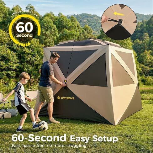 4 Person Camping Tent, Setup in 60 Seconds, Waterproof,Pop up Tents | Instant setup in 60 Seconds,Spacious Interior,3000mm waterproof Camping tent,Instant Cabin Tents with Carry Bag in Saudi Arabia