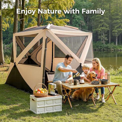 4 Person Camping Tent, Setup in 60 Seconds, Waterproof,Pop up Tents | Instant setup in 60 Seconds,Spacious Interior,3000mm waterproof Camping tent,Instant Cabin Tents with Carry Bag in Saudi Arabia