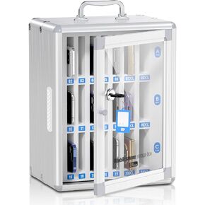 36 Slots Cell Phone Locker for Classroom, Portable Mobile Phone Storage Box with 【2 Different Size Slots】, Phone Lock Box Wall Mounted (Silver) in Saudi Arabia