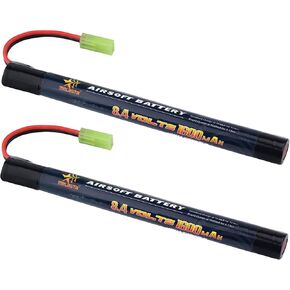 Melasta 8.4V 1600mAh 2/3A Stick NiMH بطارية 2-Pack لبنادق Airsoft | موصل طامية صغير. تصميم عصا الننشاك على شكل فراشة. متوافق مع نماذج بندقية/مسدس airsoft. حزمة قابلة للشحن. in Kuwait