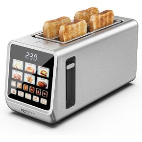 Keenstone 4 Slice Touch Screen Toaster with Long Wide Slots,Stainless Steel | 1400W Digital Toasters with 6 Browning Levels, Defrost, Reheat, Memory, Single Slice, Cancel for Bread, Bagels, Waffles in Saudi Arabia