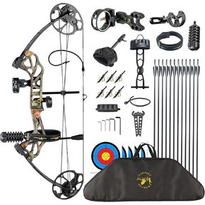TOPOINT ARCHERY Starting Hunting Compound Bow Package for Beginner & Intermediate Archers Archery Equipment with All Accessories Kit DW:19-70LB, DL:19-30", IBO:320fps in Saudi Arabia