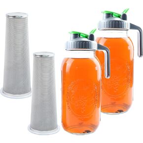 64 Oz Mason Jar Cold Brew Coffee Tea Maker With Food Grade Filter Infuser 2 Quart Glass Pitcher With Lid Half Gallon Iced Hot Tea Pitchers Leak-Proof Jug For Coffee Sun Tea Juice Lemonade Cold Brew in Saudi Arabia