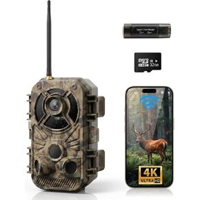WiFi Trail Camera 4K 48MP, Night Vision Game Camera for Wildlife Hunting, 0.1s Trigger IP66 Waterproof (32GB Card Included) in Saudi Arabia