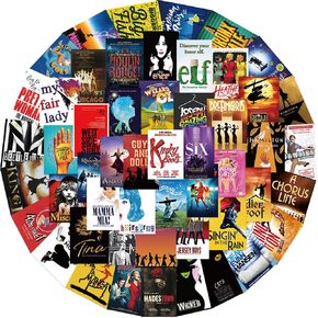 50PCs Broadway Pack Stickers,Classic Musical Play Sticker, Broadway Musical Vinyl Waterproof Decals for Laptop,Journal,Water Bottle,Wall,Theater,Dorm Deal, Poster Set Stickers for Kids,Teens,Girls in Saudi Arabia