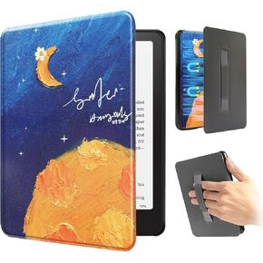 SCSVPN Magnetic Case for 7'' Kindle Paperwhite 12th Gen 2024 & Colorsoft | Strong Dual Magnetic Hard Back Cover, Lightweight PU Leather Case with Hand Strap Auto Sleep/Wake for Book Lovers Gifts in Saudi Arabia