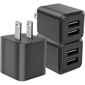 USB Wall Charger, Dual Port Cube Power Adapter Charger Plug Block Charging Box | Dual Port Wall Charging Adapter,USB A charger,Compatible for i Phone 14 13 12 11,Milky White (3-Pack) in Saudi Arabia