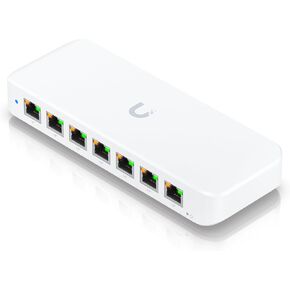 USW‑Ultra‑60W 8‑Port Gigabit PoE Switch, 60W Power Budget | Bundled with QALYNX 3ft Slim Cat6A Patch Cable (28 AWG) in Saudi Arabia