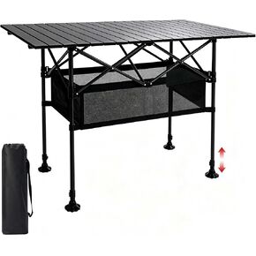 Damei century Large Folding Camping Table, 46.45×25.6in, Adjustable Height | Aluminum, Storage Pocket, Anti-Collapse Feet in Saudi Arabia