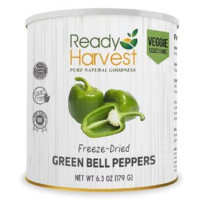 Ready Harvest Freeze Dried Food - Green Bell Pepper | Emergency Pantry Staples | Canned Vegetables | #10 Can | 25-Year Shelf Life | Cans Filled to the Top in Saudi Arabia