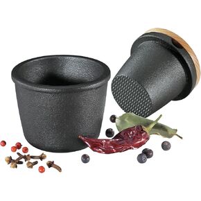 Zassenhaus Cast Iron Spice Grinder Set with Beech Wood Lid, Spice Mill, Herb and Seed Grinder, 3 Inches (Black) in Saudi Arabia
