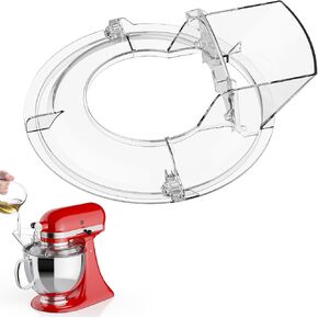 GVODE Pouring Shield for KitchenAid Mixer, 4.5-5 QT Tilt-Head Mixer | Fits Stainless Steel, Glass, and Ceramic Bowls, BPA-Free Food-Grade Plastic, Dishwasher Safe, KitchenAid Mixer Attachments in Saudi Arabia