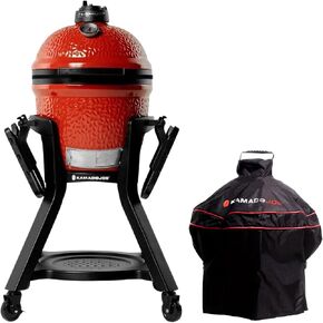 Joe Jr Portable Charcoal Grill 3-Piece Bundle by Kamado Joe with Grill Cover and Cart with Side Shelves in Kuwait