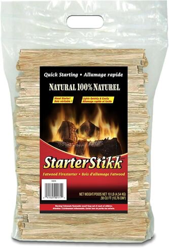 Pine Mountain, Fatwood StarterStikk, Natural Firestarting Sticks for Campfire, Fireplace, Wood Stove, Fire Pit, Indoor & Outdoor Use, 10 Pound in Saudi Arabia