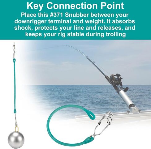 QQZ #371 Downrigger Weight Snubber with Trolling Snap, Green | With trolling snap. Absorbs shock, insulates, prevents snags. Easy grip wet hands. Fits downrigger terminal to weight. in Saudi Arabia