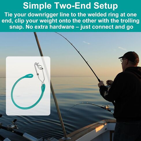 QQZ #371 Downrigger Weight Snubber with Trolling Snap, Green | With trolling snap. Absorbs shock, insulates, prevents snags. Easy grip wet hands. Fits downrigger terminal to weight. in Saudi Arabia