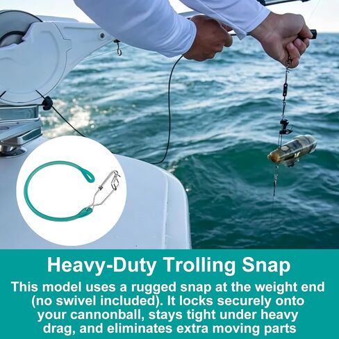 QQZ #371 Downrigger Weight Snubber with Trolling Snap, Green | With trolling snap. Absorbs shock, insulates, prevents snags. Easy grip wet hands. Fits downrigger terminal to weight. in Saudi Arabia