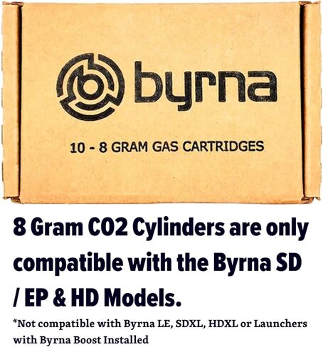Byrna 8 Gram CO2 + Oiler Cartridges | 10 Count Pack | for Byrna SD/CL/HD/EP - (9 CO2 + 1 Oiler Cylinders) in Saudi Arabia