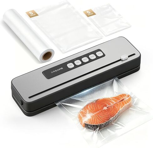 DREAME VS20 Food Vacuum Sealer, 65kPa Compact Sealer, 5 Modes with Cutter | 10 Reusable Vacuum Bags, Reinforced Double Seal, Compact Food Vacuum Sealer, Ideal for Meat, Moist Food & Sous Vide Cooking in Saudi Arabia