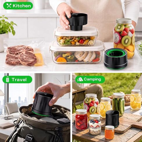 Electric Mason Jar Vacuum Sealer Kit | 4-in-1 handheld mason jar vacuum sealer works with mason jars, glass food bins, vacuum bags and wine bottles in Saudi Arabia