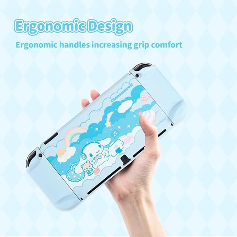 Kuitmor Protective Shell for Switch OLED,Slim Kawaii Cartoon Dockable Cover Case Compatible with Switch OLED,Anti-Scratch and Shock-Absorption Design Cover Skins(Cinnamoroll) in Saudi Arabia