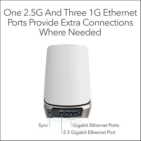 NETGEAR Orbi Quad-Band WiFi 6E Mesh Add-on Satellite (RBSE960) - Works with Orbi RBRE960, RBKE962, RBKE963, Security Features, Adds Coverage Up to 3,000 sq. ft, AXE11000 (10.8Gbps) in Kuwait