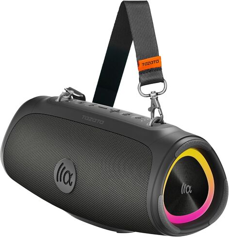 TAZATA Bluetooth Speaker Wireless, 90W Peak Loud Boombox Outdoor Speakers | IPX7 Waterproof, Bass Boost, BT5.3, Broadcast Pairing, 95dB Large Subwoofer, 20H/3.5mm AUX, Portable Speaker for Party, Beach in Saudi Arabia