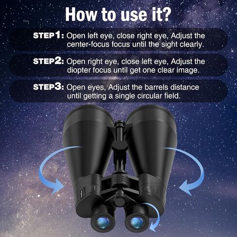 20x80 Astronomy Binoculars for Adults | HD Optics,Bak4 Prism,Low Light Vision for Moon Observation,Wildlife Watching,Waterproof,Tripod,Tripod Adapter,Carrying Case in Saudi Arabia
