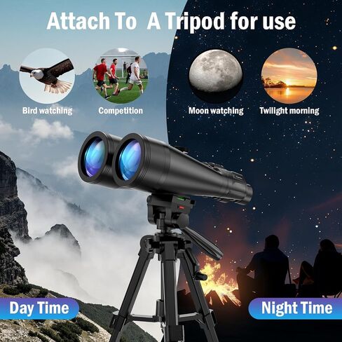 20x80 Astronomy Binoculars for Adults | HD Optics,Bak4 Prism,Low Light Vision for Moon Observation,Wildlife Watching,Waterproof,Tripod,Tripod Adapter,Carrying Case in Saudi Arabia