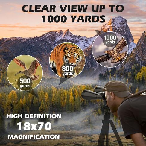 18x70 Professional Astronomy Binoculars for Adults | 70mm Large Aperture,HD Stargazing Binoculars, BAK4 Prism FMC Lens, Waterproof, Low Night Vision,Tripod & Phone Adapter in Saudi Arabia