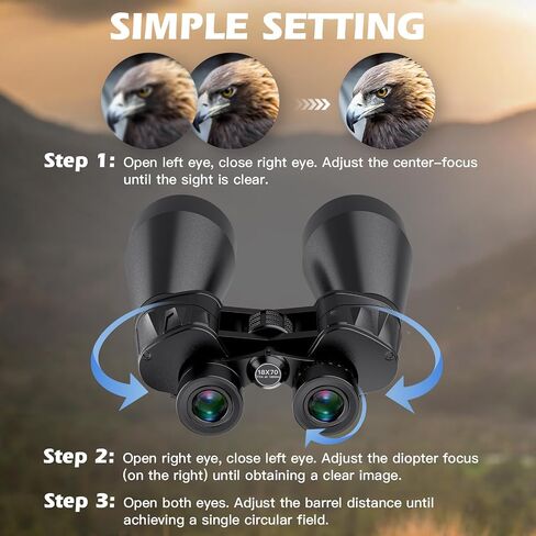 18x70 Professional Astronomy Binoculars for Adults | 70mm Large Aperture,HD Stargazing Binoculars, BAK4 Prism FMC Lens, Waterproof, Low Night Vision,Tripod & Phone Adapter in Saudi Arabia