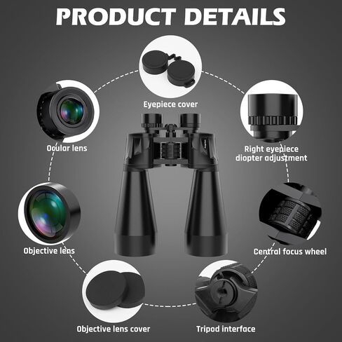 18x70 Professional Astronomy Binoculars for Adults | 70mm Large Aperture,HD Stargazing Binoculars, BAK4 Prism FMC Lens, Waterproof, Low Night Vision,Tripod & Phone Adapter in Saudi Arabia