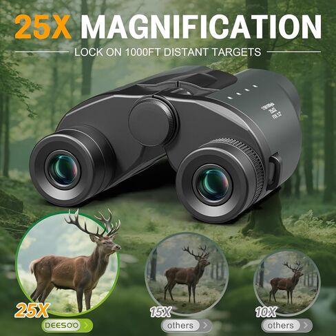 25x32 Compact Bird Watching Binoculars, High Powered for Adults Kids | BAK4 FMC Optics for Cruise Ship, Low Light for Camping Hiking, Eyeglass Friendly for Men Women, Small Size for Travel in Saudi Arabia