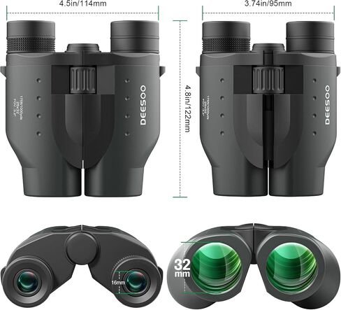25x32 Compact Bird Watching Binoculars, High Powered for Adults Kids | BAK4 FMC Optics for Cruise Ship, Low Light for Camping Hiking, Eyeglass Friendly for Men Women, Small Size for Travel in Saudi Arabia