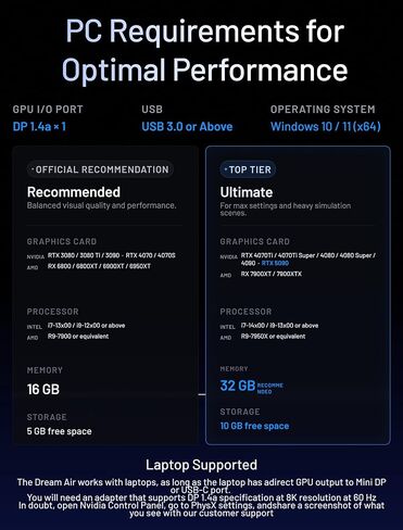 Pimax Dream Air Slam VR Headset-3840 x 3552 Per Eye, 110° FOV with Pimax's ConcaveView Optics, Virtual Reality PC VR Headset + with Controllers in Saudi Arabia