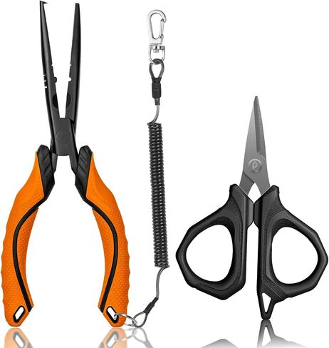 Fishing Tools Kit, Fishing Pliers,Fishing Scissors | Fishing Line Cutter for Braided Fishing Line,Fishing Gear with Lanyard in Saudi Arabia