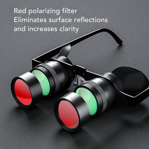 Binocular Glasses, 10X Zoom Opera Glasses with Polarized Lens Handsfree Adjustable HD Optical Outdoor Fishing Binoculars Telescope for Fishing Bird Watching in Kuwait