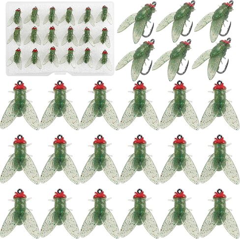 Bionic Fly Fishing Bait, 18/36pcs Flies Fishing Lures Kit Trout Jigs Swimbaits Dry Flies Artificial Soft Bait Fish Attractant with Fly Hook for Saltwater Freshwater Bass Trout Panfish 15mm in Saudi Arabia