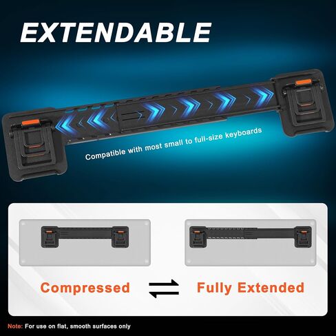 MEKASS Computer Keyboard Stand for Desktop, Adjustable Keyboard Riser | Extendable Holder, Non Slip, Ergonomic Office Desk Accessories for Flat-Back Keyboard Only (Orange) in Saudi Arabia