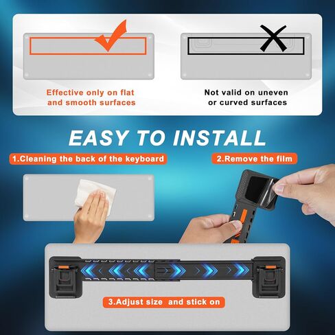 MEKASS Computer Keyboard Stand for Desktop, Adjustable Keyboard Riser | Extendable Holder, Non Slip, Ergonomic Office Desk Accessories for Flat-Back Keyboard Only (Orange) in Saudi Arabia